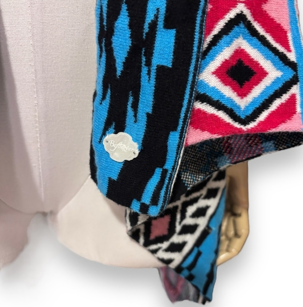 AMERICAN GIRL BEFOREVER Kayla Aztec Print Shawl Collar Open Front Cardig… - Picture 6 of 7